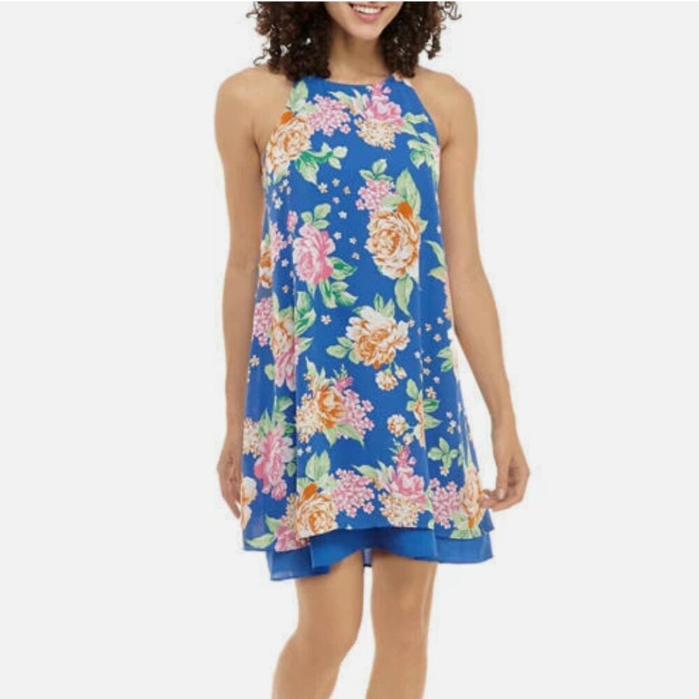 Pink Rose - Beautiful Floral Mini Dress - Picture 4 of 8